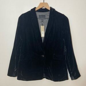 Banana Republic Velvet 1 Button Black Blazer Sz 00P NWT $169